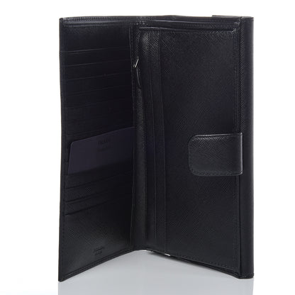 Prada Saffiano Continental Flap Wallet Black 6 of 9