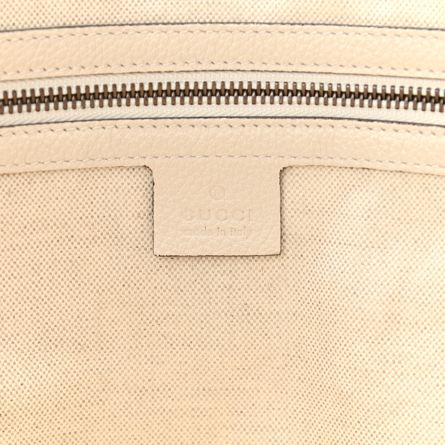 Grained Calfskin Logo Half Moon Hobo White