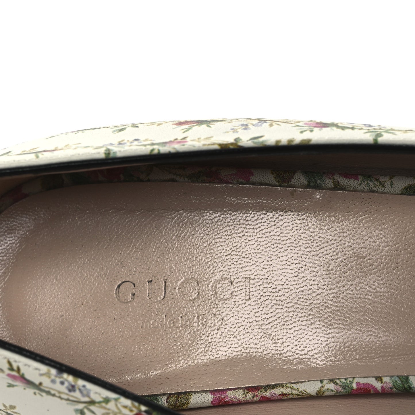 Calfskin Rose Print GG Marmont Fringe 50mm Loafer Pumps 39.5 Multicolor