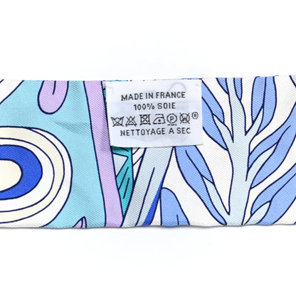Hermes Silk Le Jardin de la Maharani Twilly Bleu Glacier Turquoise 4 of 4