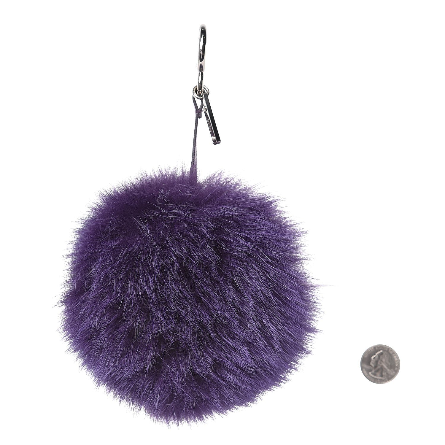 Fendi Fox Fur Shiny Nappa Bi-Color M ABCharm Bag Charm Viola Lago Viola Plus 2 of 4