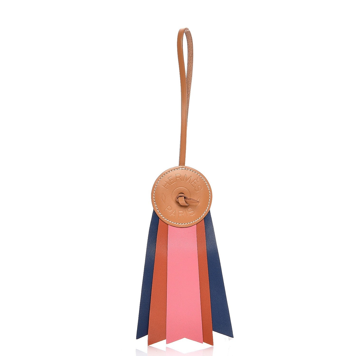 Hermes Vache Hunter Milo Lambskin Paddock Flot Bag Charm Rose Azalee Coraline Bleu de Malte 1 of 6
