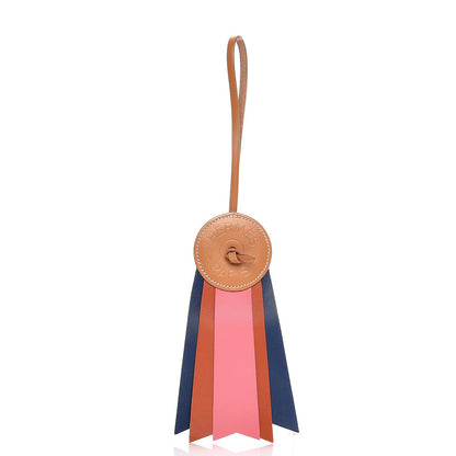 Hermes Vache Hunter Milo Lambskin Paddock Flot Bag Charm Rose Azalee Coraline Bleu de Malte 1 of 6