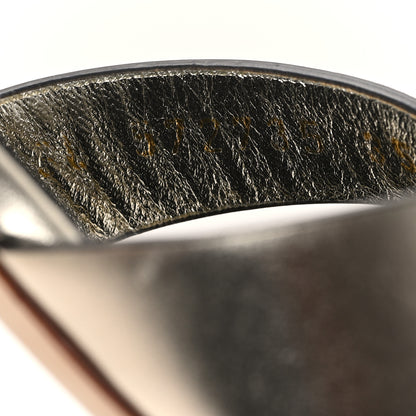 Saint Laurent Metallic Calfskin Nu Pied 05 Slide Sandals 35 Platino 9 of 10