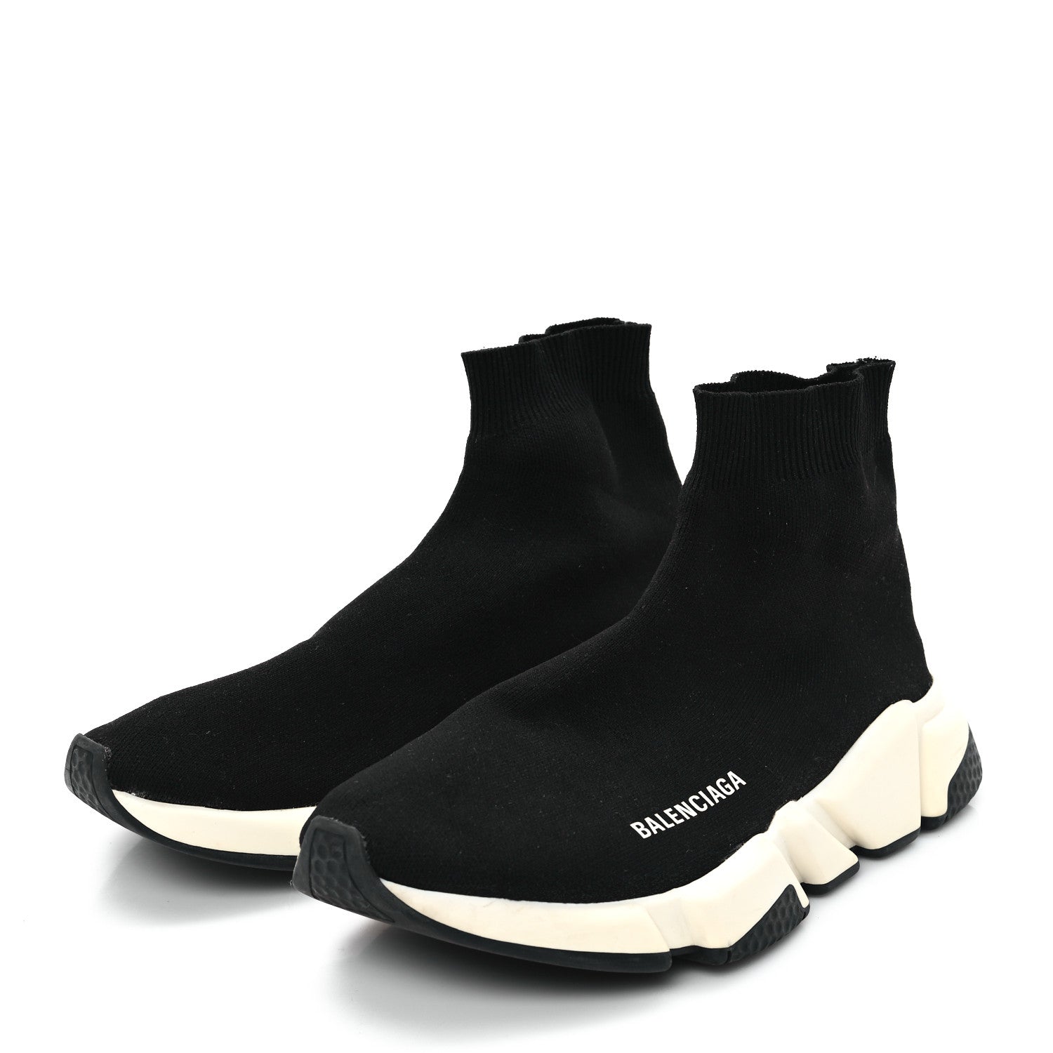Balenciaga Technical 3D Recycled Knit Womens Speed Sneakers 40 Black White 4 of 9