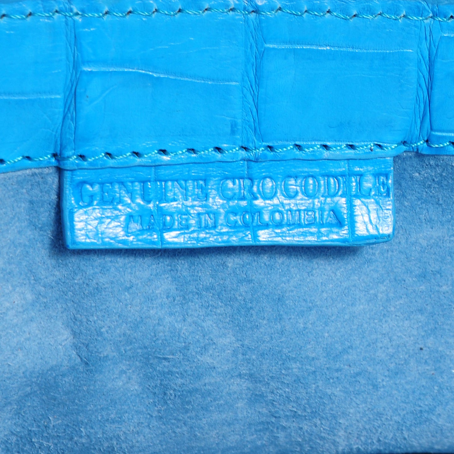 Crocodile Gotham Flap Clutch Ocean Blue