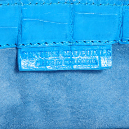 Nancy Gonzalez Crocodile Gotham Flap Clutch Ocean Blue 6 of 7