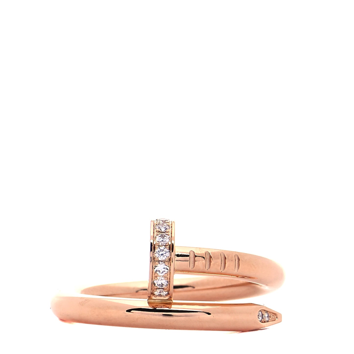 18K Pink Gold Diamond Juste Un Clou Ring 50 5.25