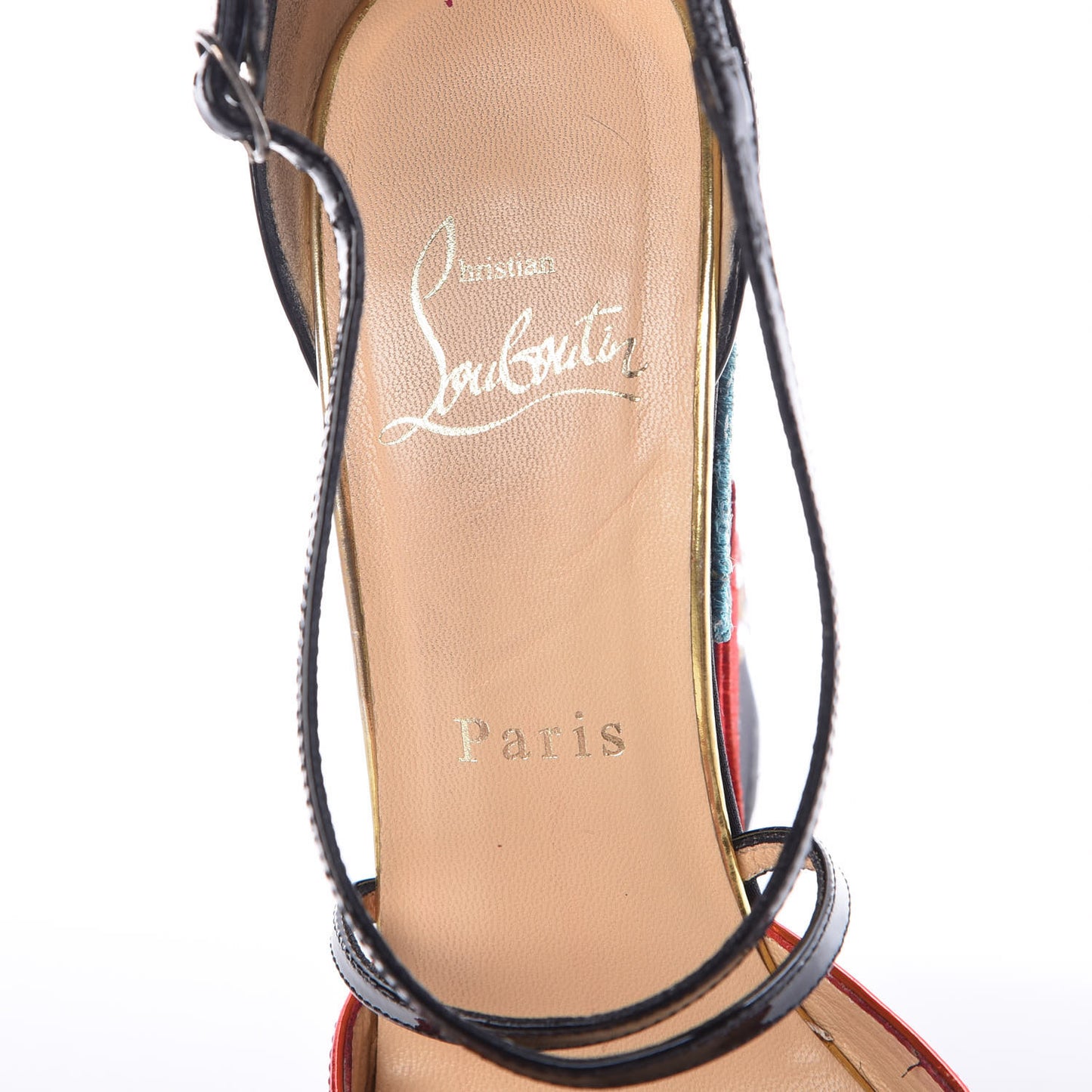 Patent Loubi Zeppa 140 Wedges 38.5 Black Red