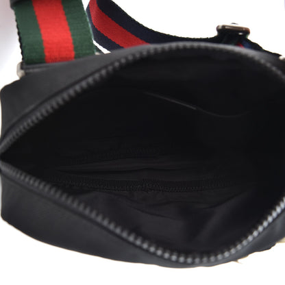 Gucci Canvas Web Tiger Embroidered Messenger Bag Black 5 of 7