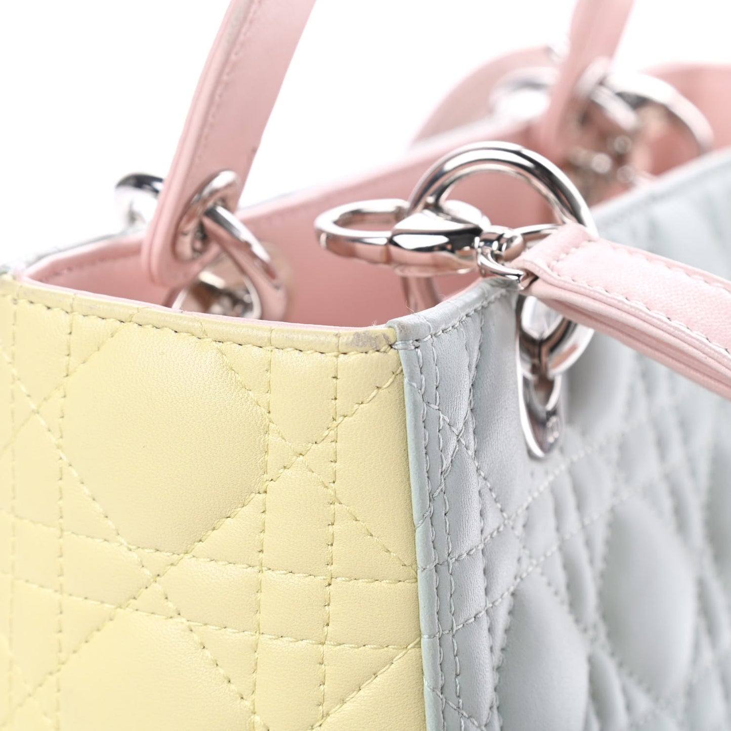Lambskin Cannage Medium Tri-Color Lady Dior Multicolor