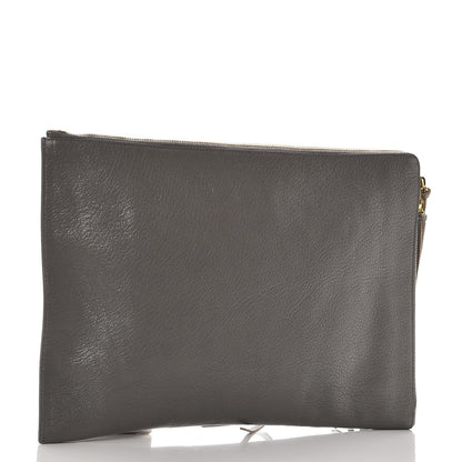 Balenciaga Chevre Gold Metallic Edge Hardware Pouch Gris Acier 3 of 7