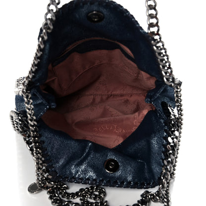 Stella McCartney Chamois Shiny Dotted Mini Falabella Crossbody Navy 5 of 10
