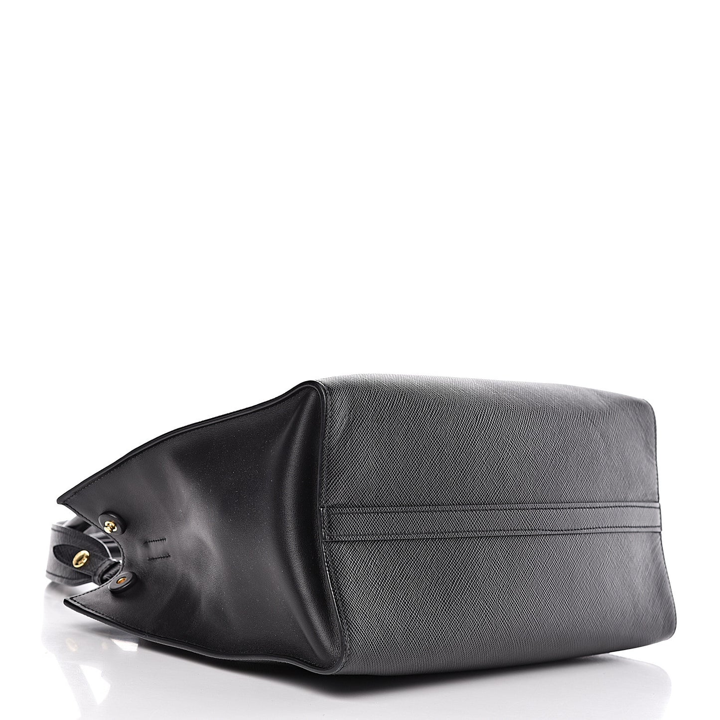 Saffiano Cuir Calfskin Medium Monochrome Top Handle Tote Black