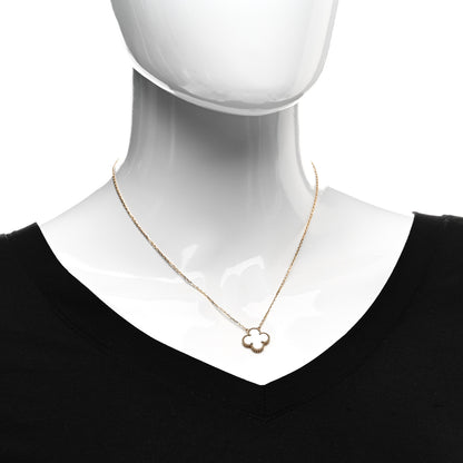 Van Cleef & Arpels 18K Yellow Gold Mother of Pearl Vintage Alhambra Pendant Necklace 2 of 7