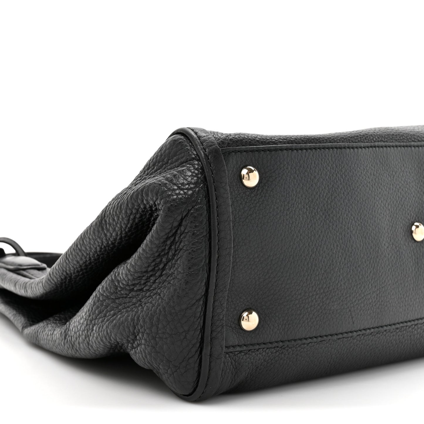Pebbled Calfskin Medium Soho Shoulder Bag Black
