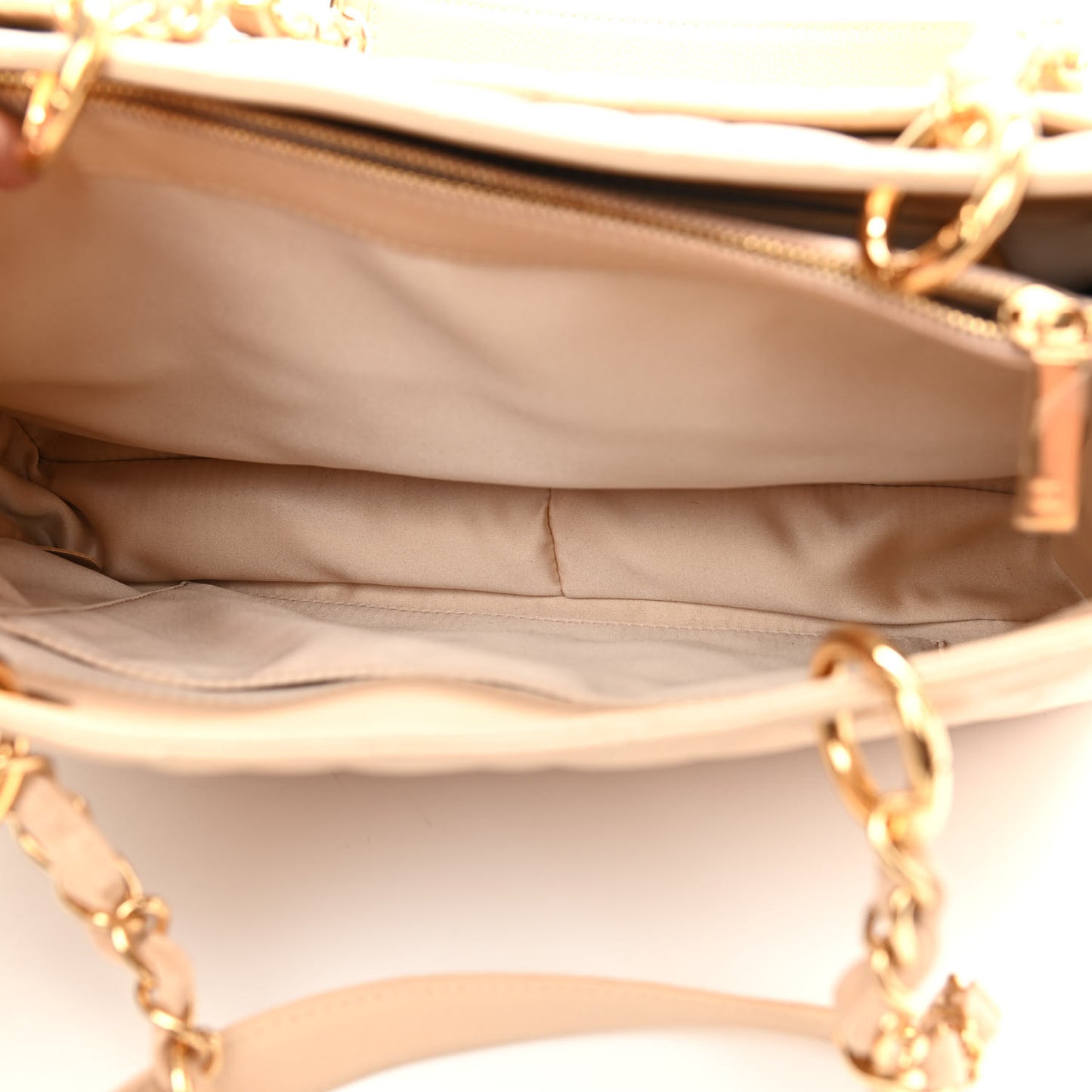 Caviar Quilted Grand Shopping Tote GST Beige Clair