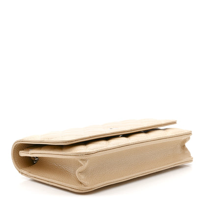 Chanel Caviar Quilted Wallet on Chain WOC Beige 4 of 12