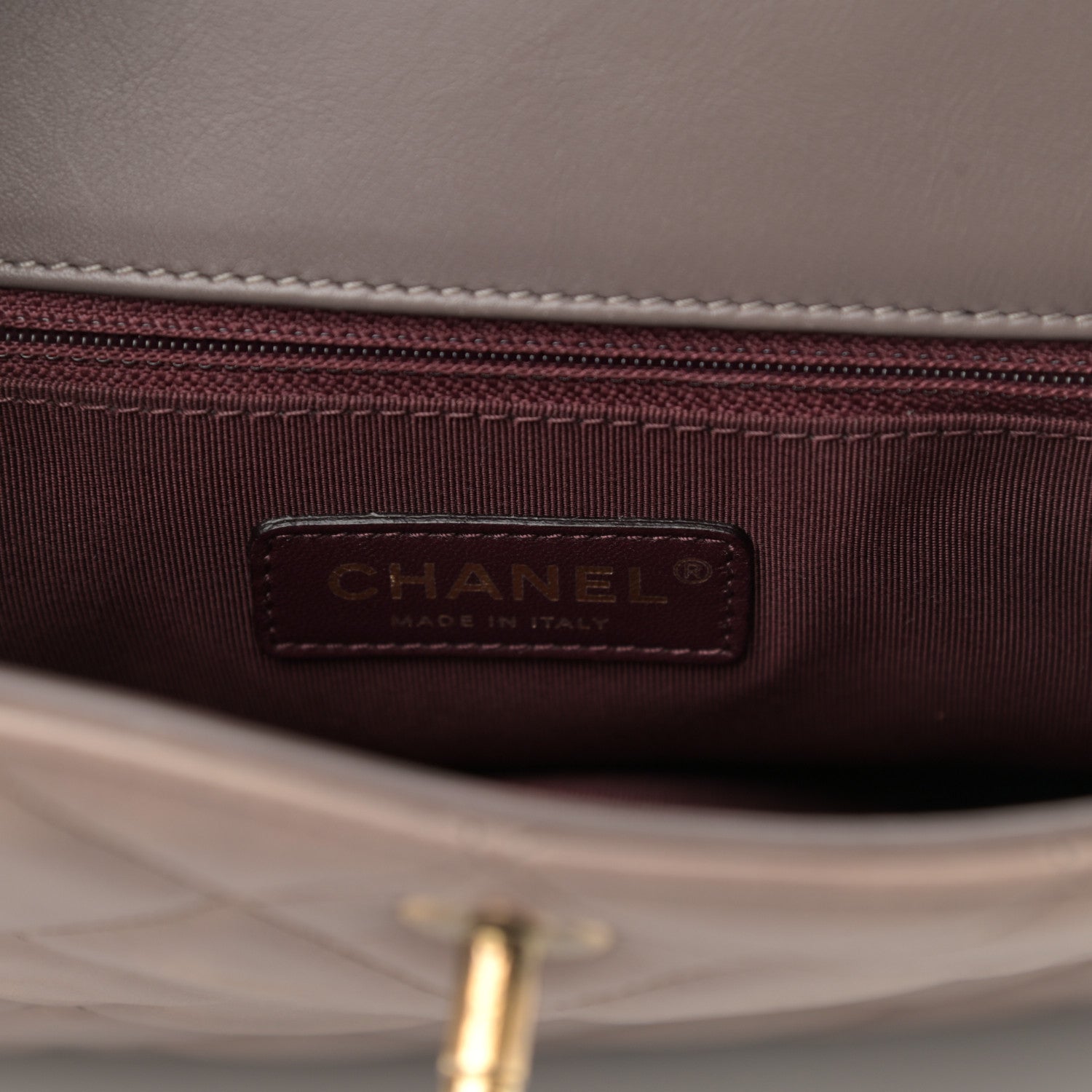 Chanel Glazed Calfskin Quilted Gold Bar Tote Dark Grey 6 of 11