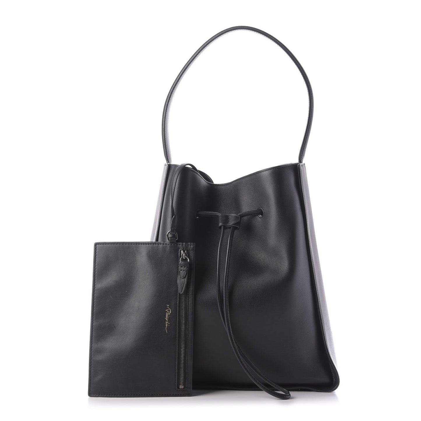 3.1 Smooth Calfskin Large Soleil Bucket Bag Black