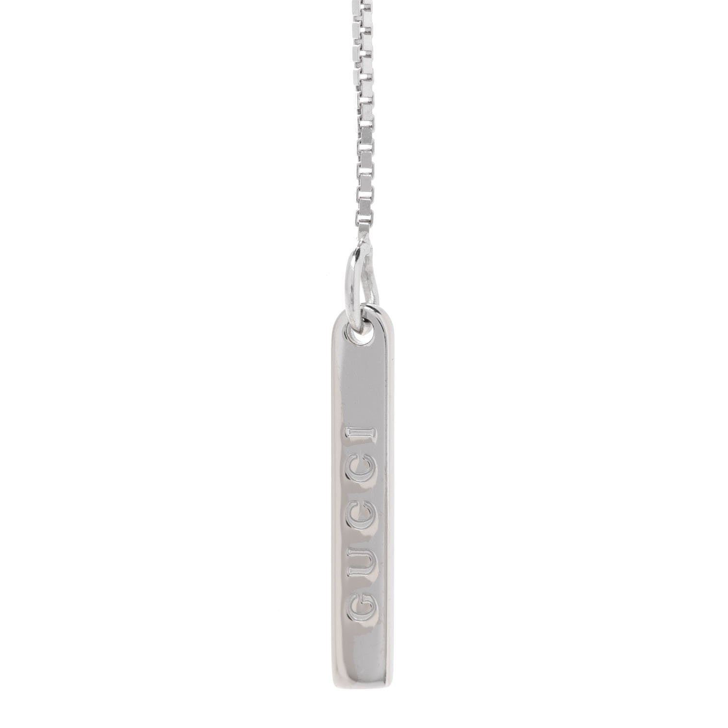 Gucci 18K White Gold 20mm Lariat Necklace 4 of 7