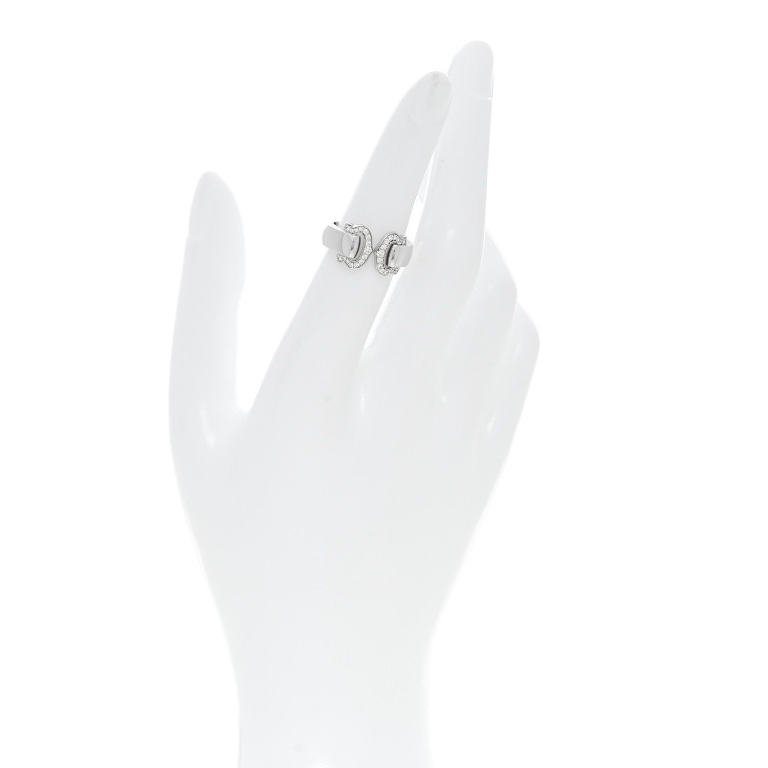 Cartier 18K White Gold Diamond C De Cartier Ring 50 5.5 2 of 4