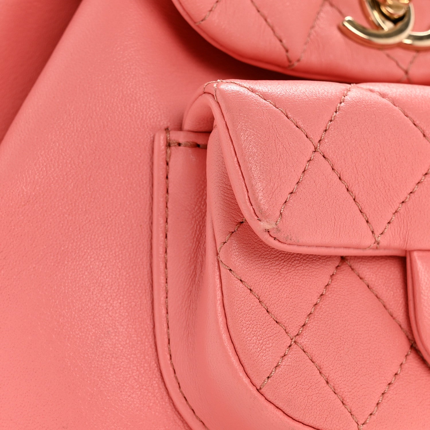 Chanel Lambskin Quilted Small Duma Drawstring Backpack Light Pink 13 of 14