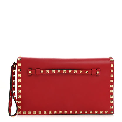 Valentino Garavani Nappa Rockstud Wristlet Clutch Rosso Valentino 1 of 9