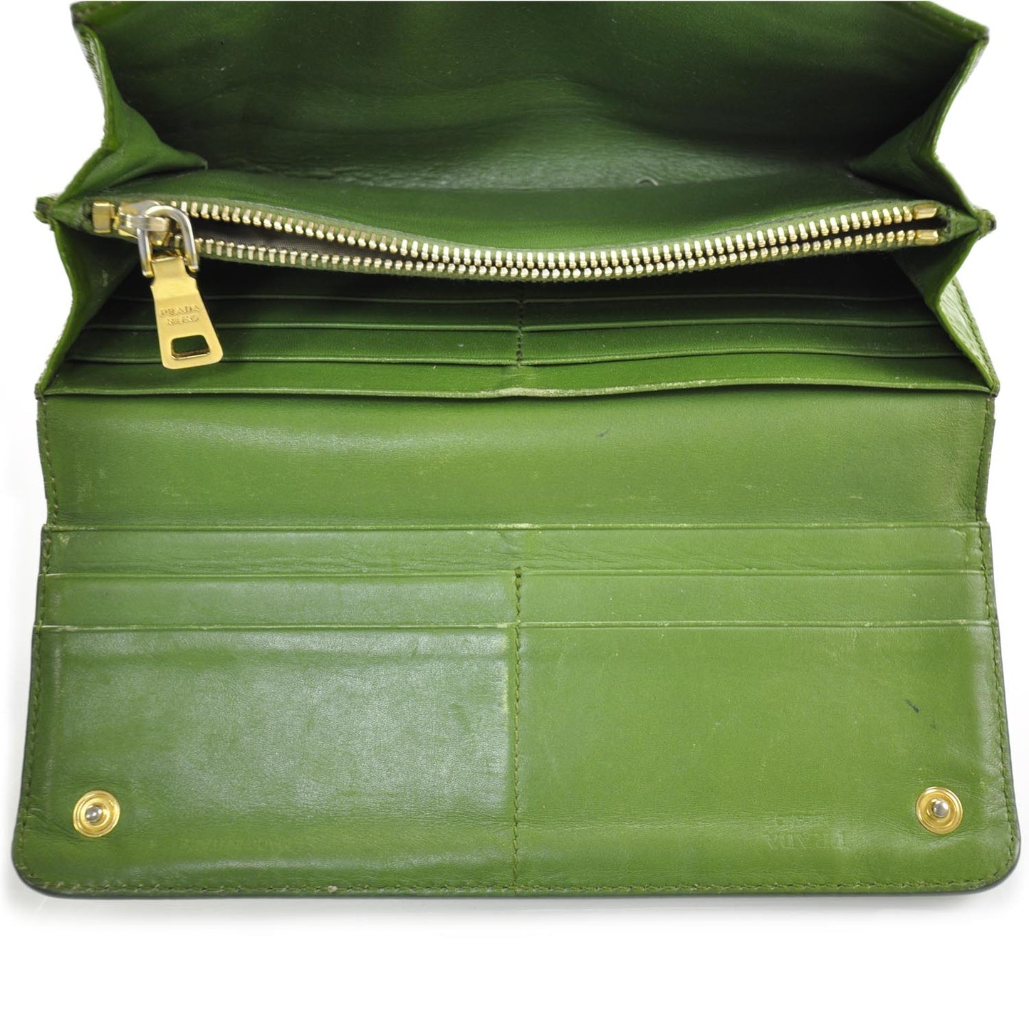 Vernice Continental Wallet Green