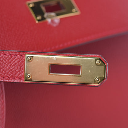 Hermes Epsom Kelly Sellier 28 Rouge Casaque 21 of 33