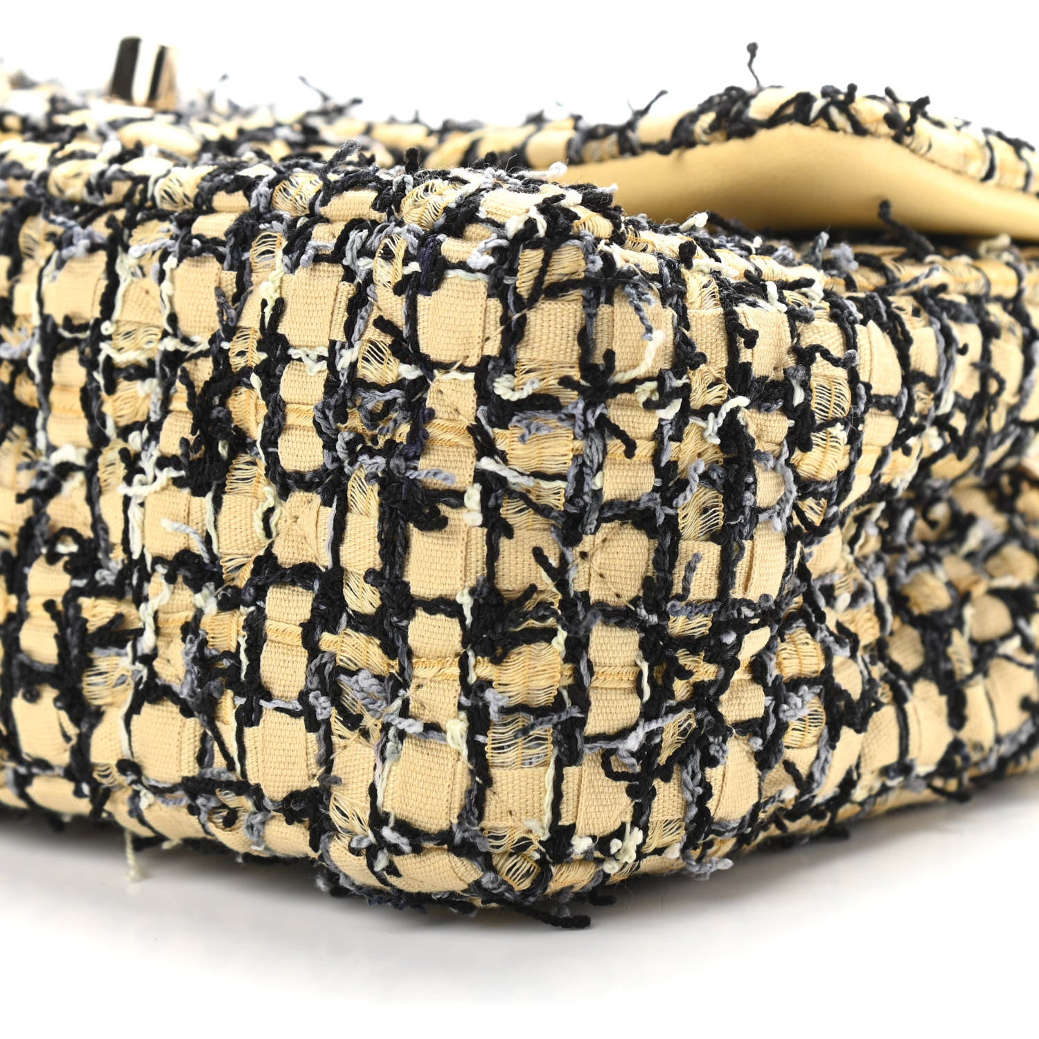 Chanel Tweed Quilted Mini Rectangular Flap Yellow Black 9 of 11