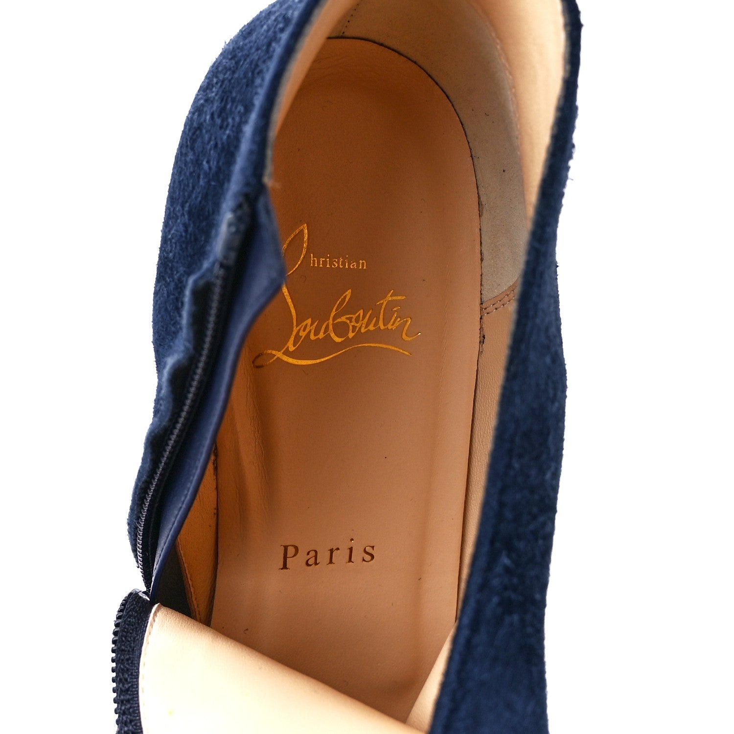 Christian Louboutin Veau Velours Belle 85 Ankle Boots 39 China Blue 7 of 8