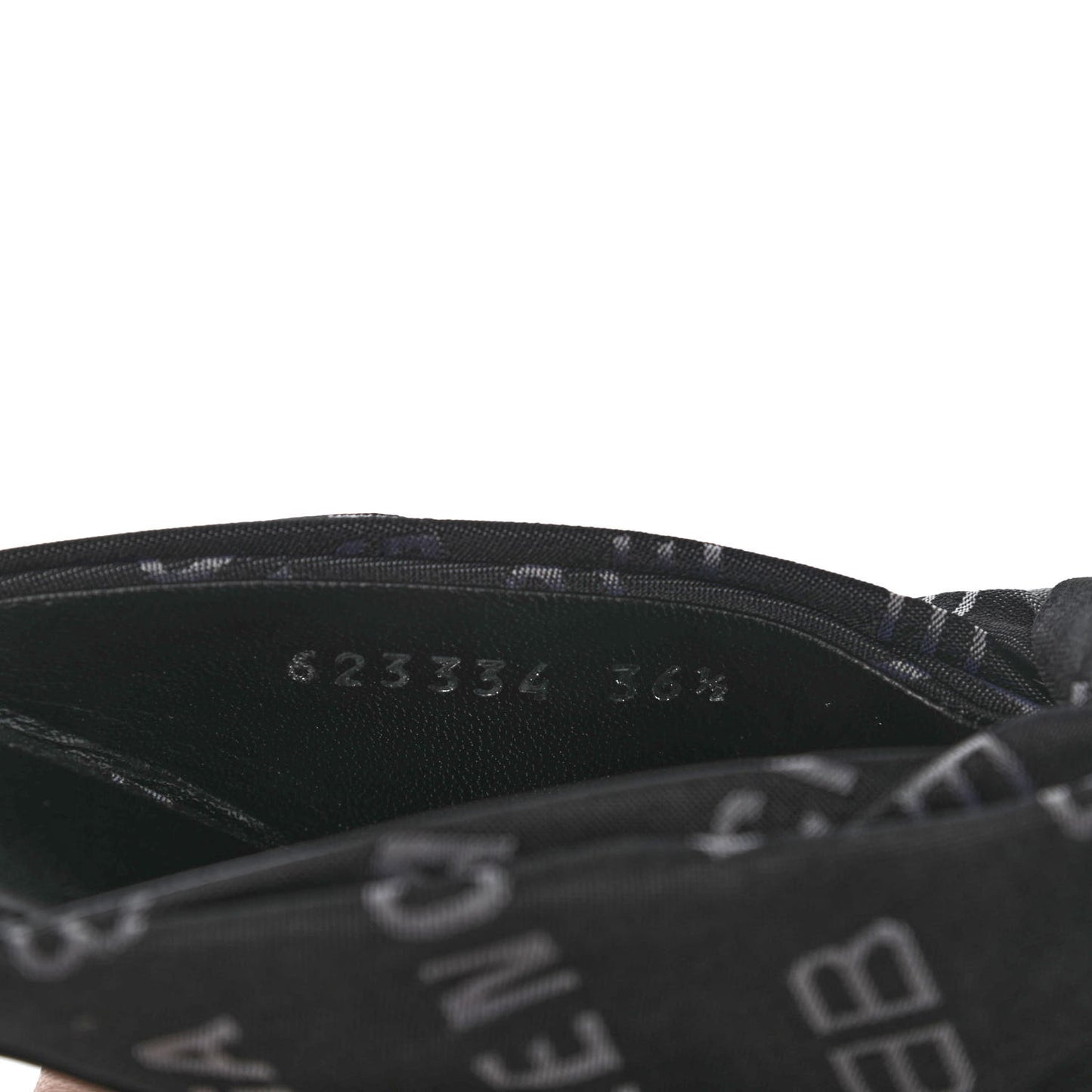 Jacquard Allover Logo Drapy 80mm Sandals 36.5 Black White