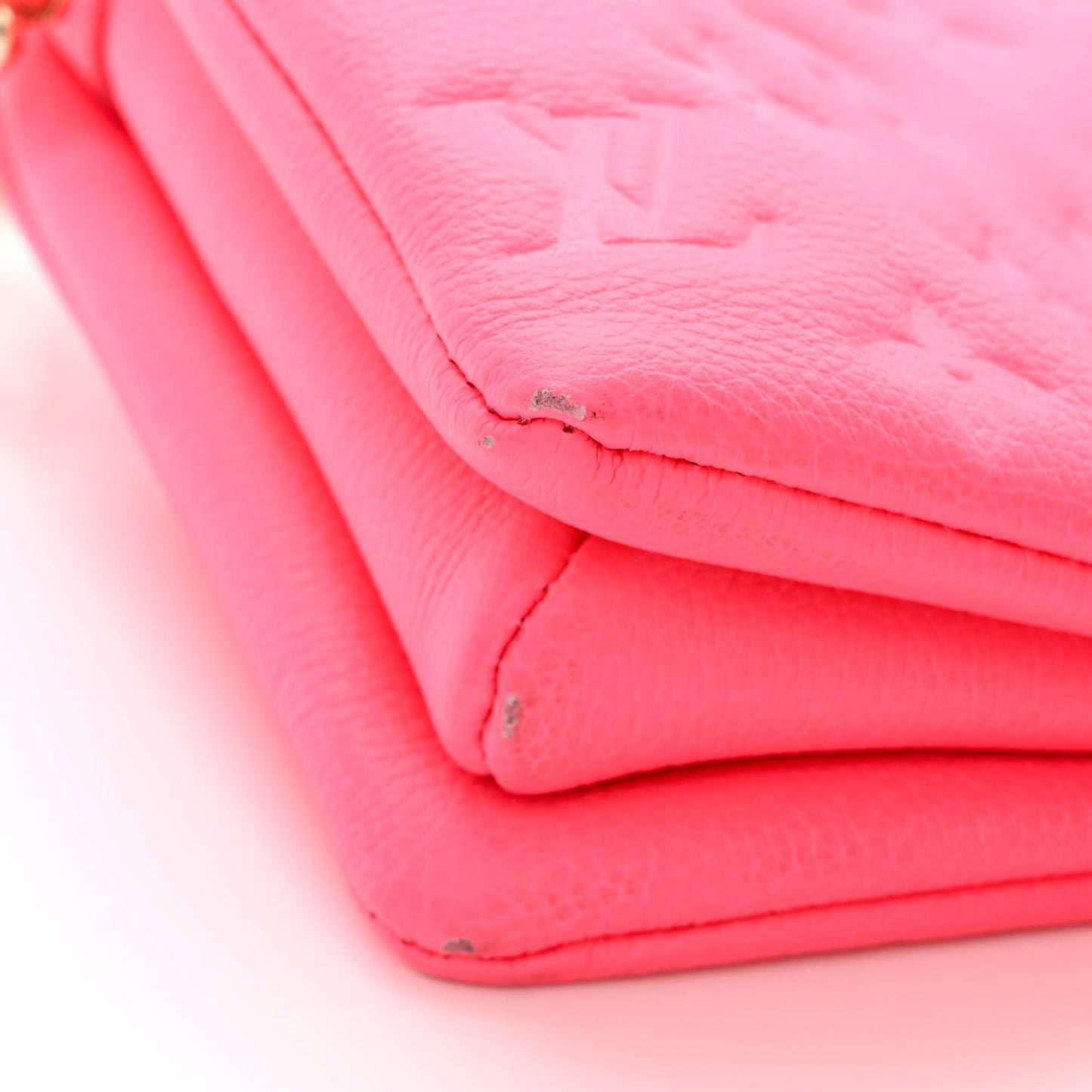 Calfskin Embossed Monogram Coussin BB Rose Fluo