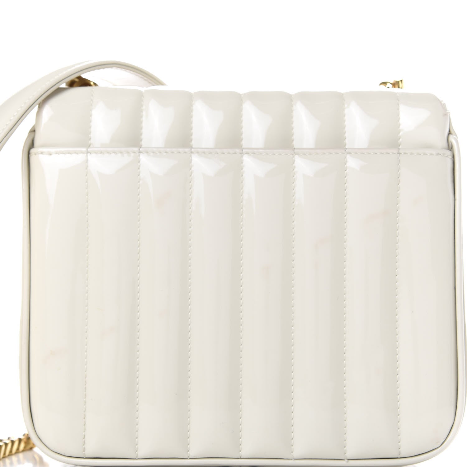 Saint Laurent Patent Calfskin Matelasse Monogram Medium Vicky Chain Bag White 10 of 12