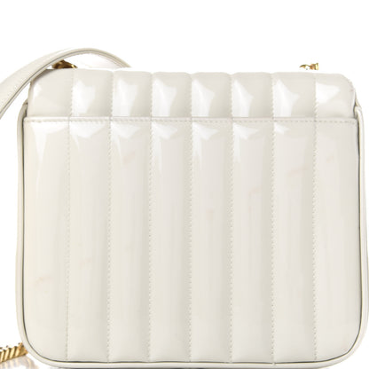 Saint Laurent Patent Calfskin Matelasse Monogram Medium Vicky Chain Bag White 10 of 12