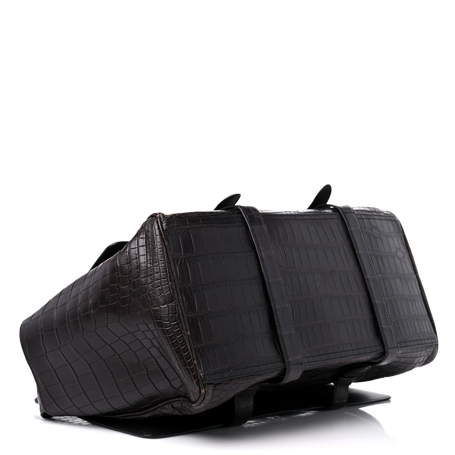 Bottega Veneta Soft Crocodile Fume Satchel Charcoal Ebano 3 of 10
