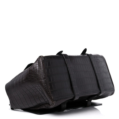 Bottega Veneta Soft Crocodile Fume Satchel Charcoal Ebano 3 of 10