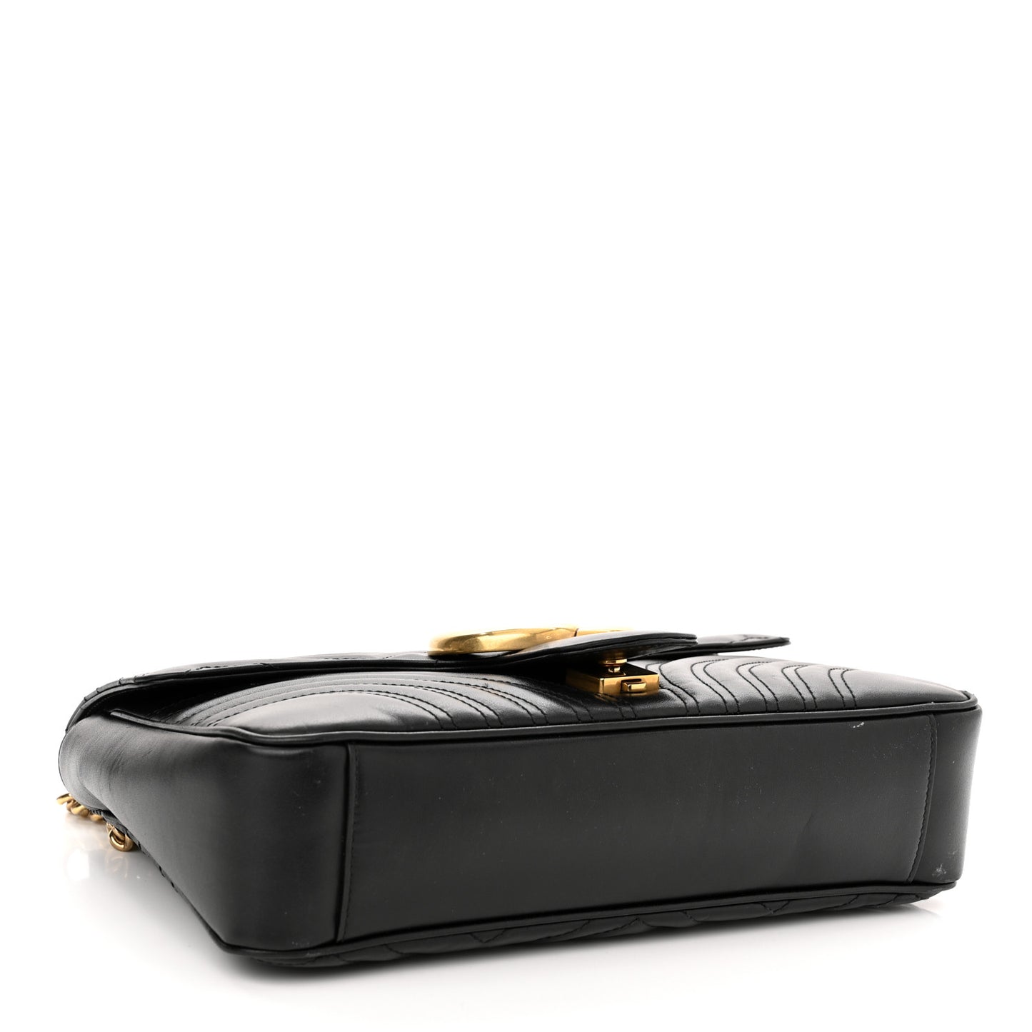 Calfskin Matelasse Medium GG Marmont Shoulder Bag Black