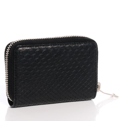 Saint Laurent Python Embossed Leather Small Coin Purse Black 3 of 7