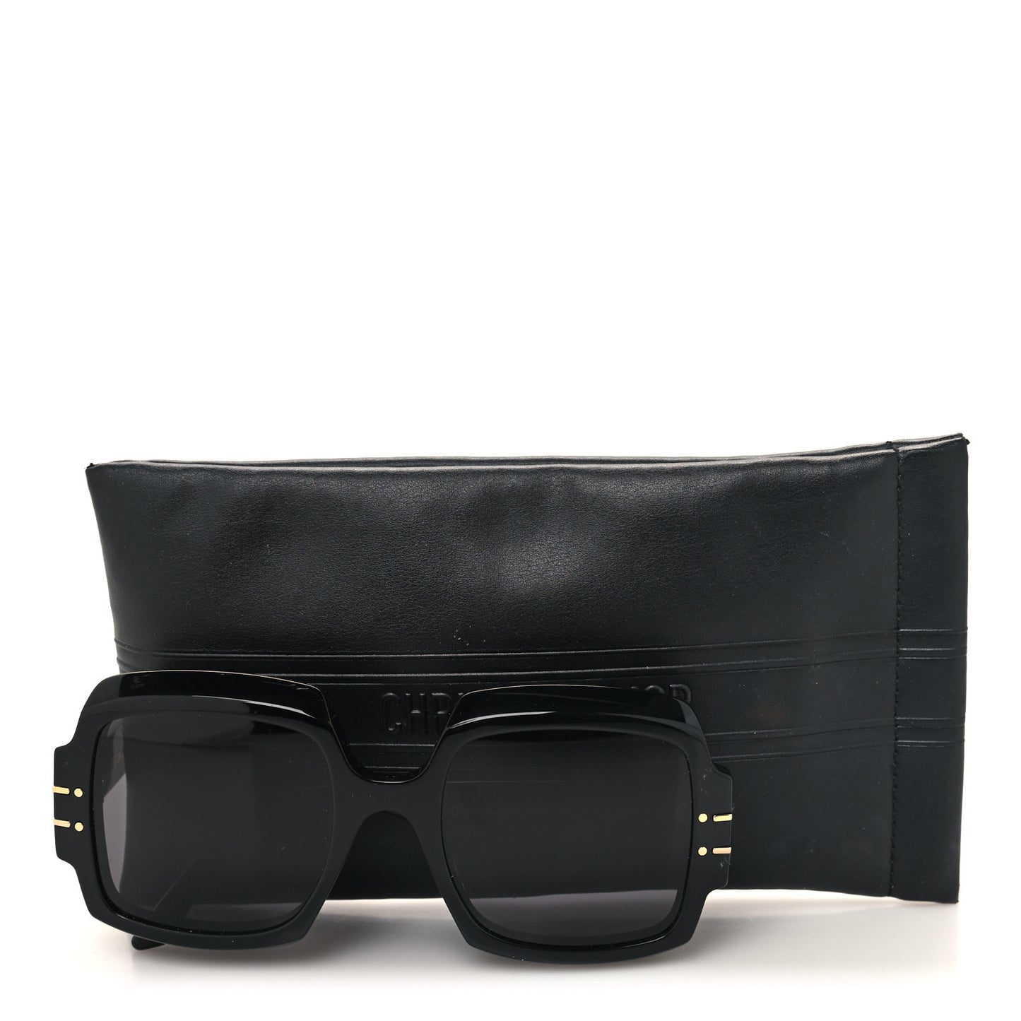 Acetate Diorsignature S1U Square Sunglasses Black
