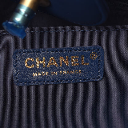 Chanel Calfskin Quilted Large Boy Tote Navy 8 of 10