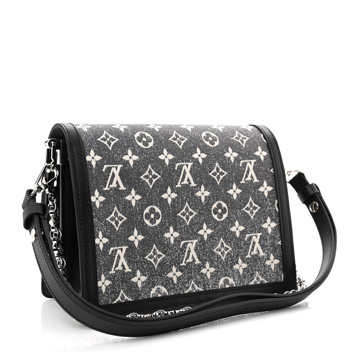 Denim Monogram Jacquard Dauphine MM Black