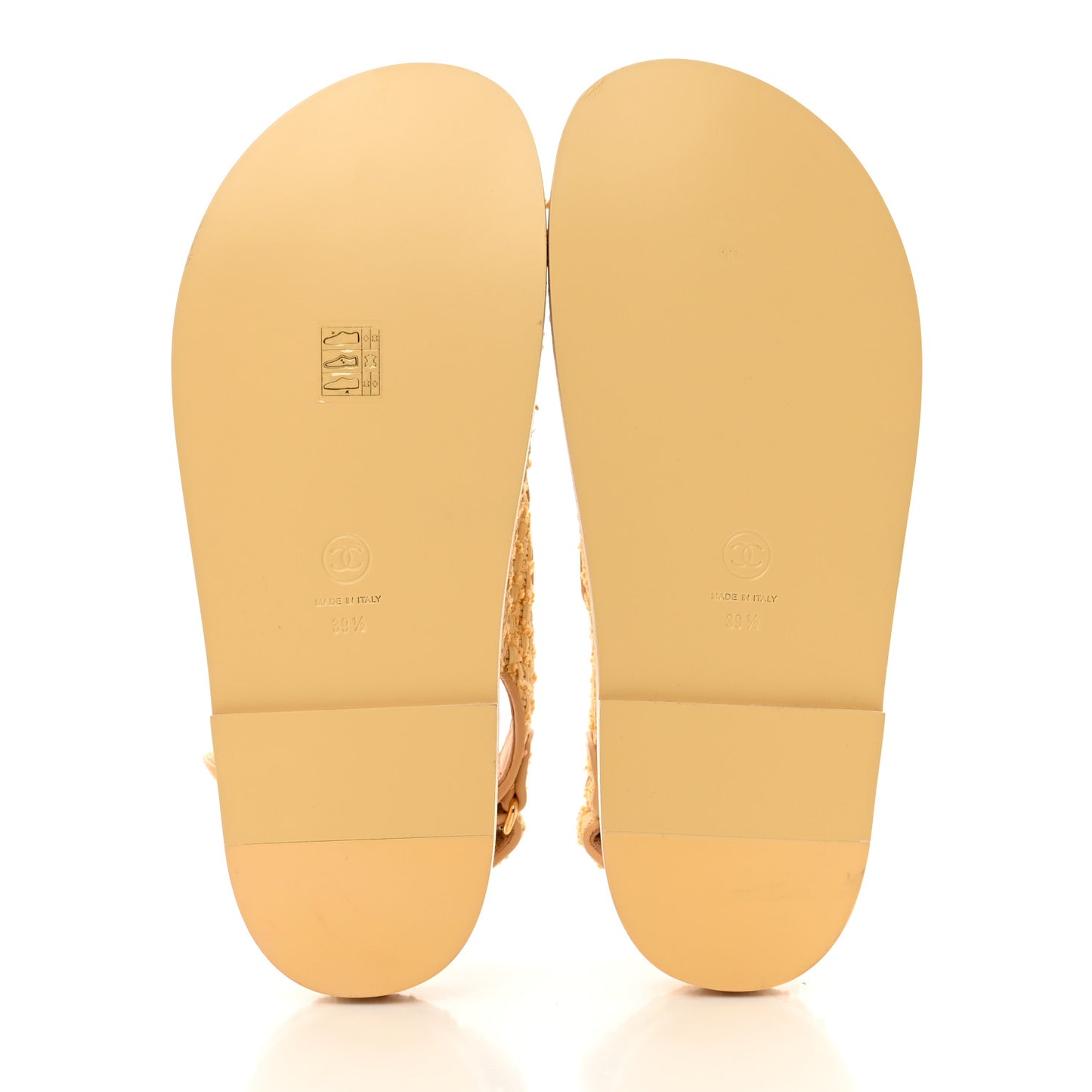 Braided Fabric Velcro Dad Sandals 39.5 Beige