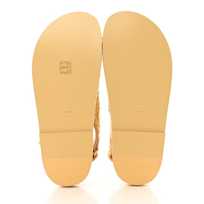 Chanel Braided Fabric Velcro Dad Sandals 39.5 Beige 5 of 11