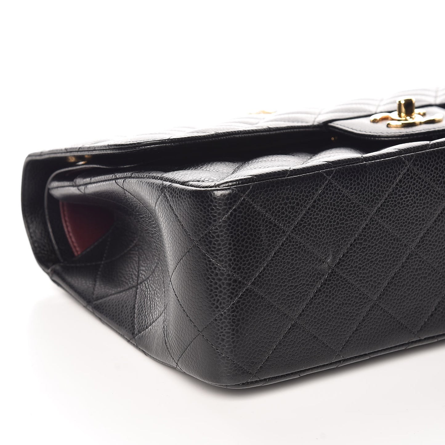 Caviar Quilted Jumbo Double Flap Black