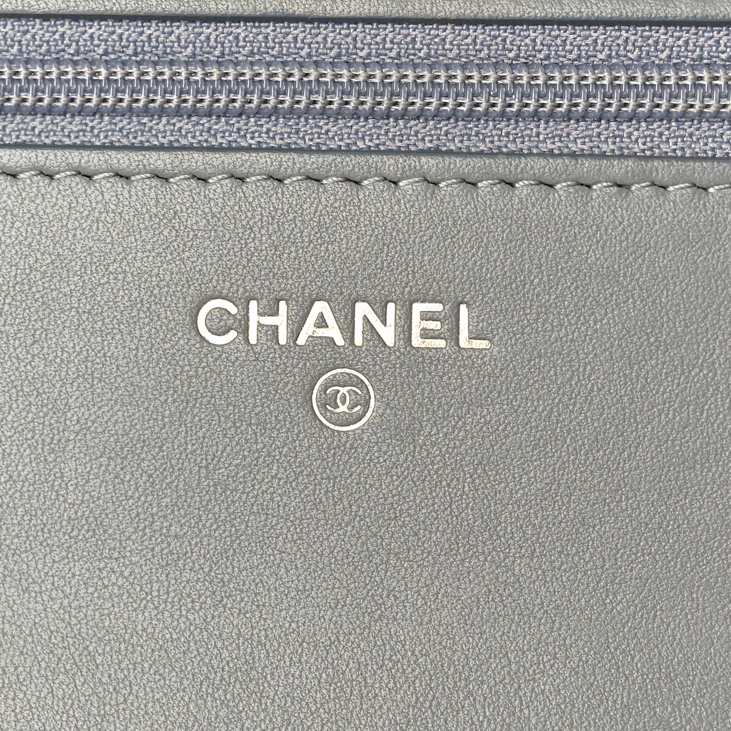 Chanel Lambskin Quilted Boy Wallet On Chain WOC Grey 6 of 10