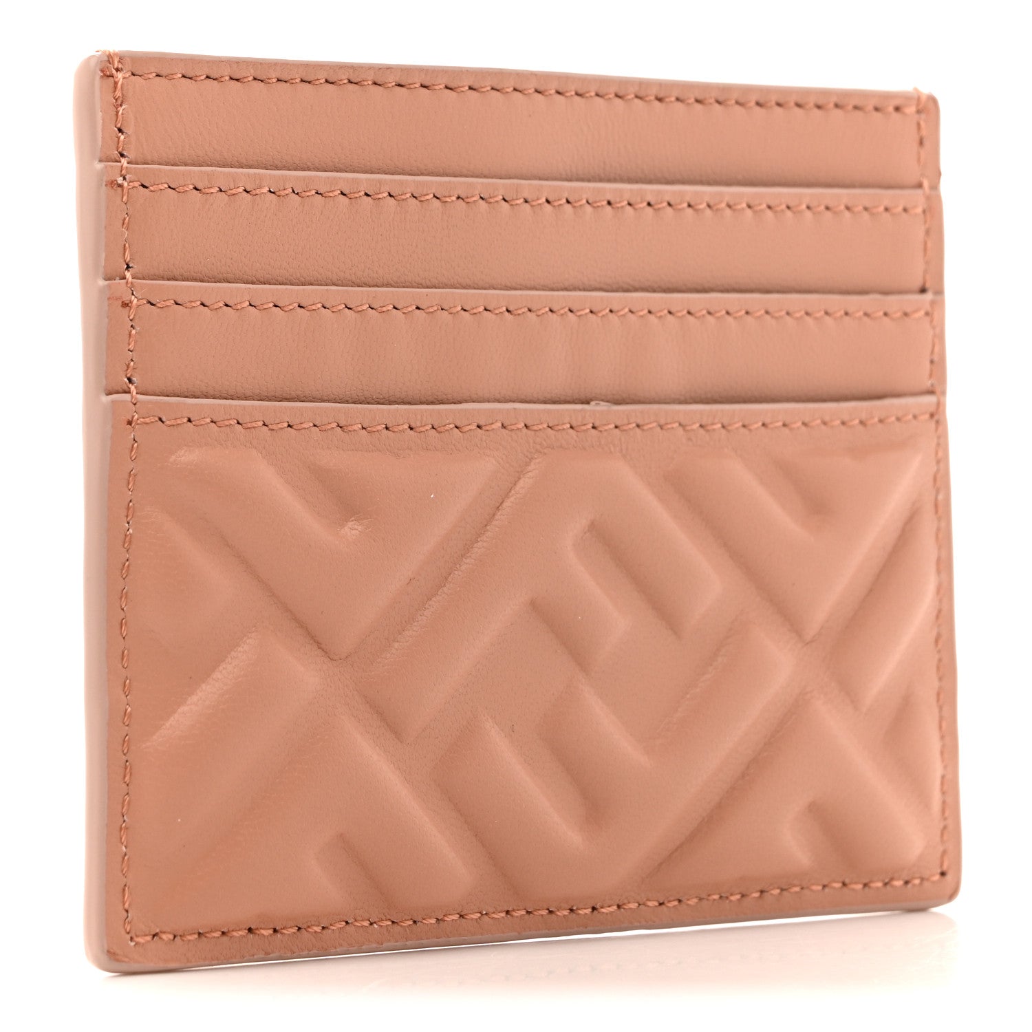 Fendi Nappa Matisse FF Embossed Card Holder Ballet Rose 3 of 8