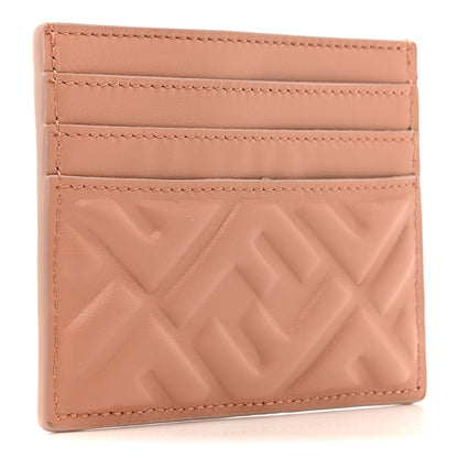 Fendi Nappa Matisse FF Embossed Card Holder Ballet Rose 3 of 8