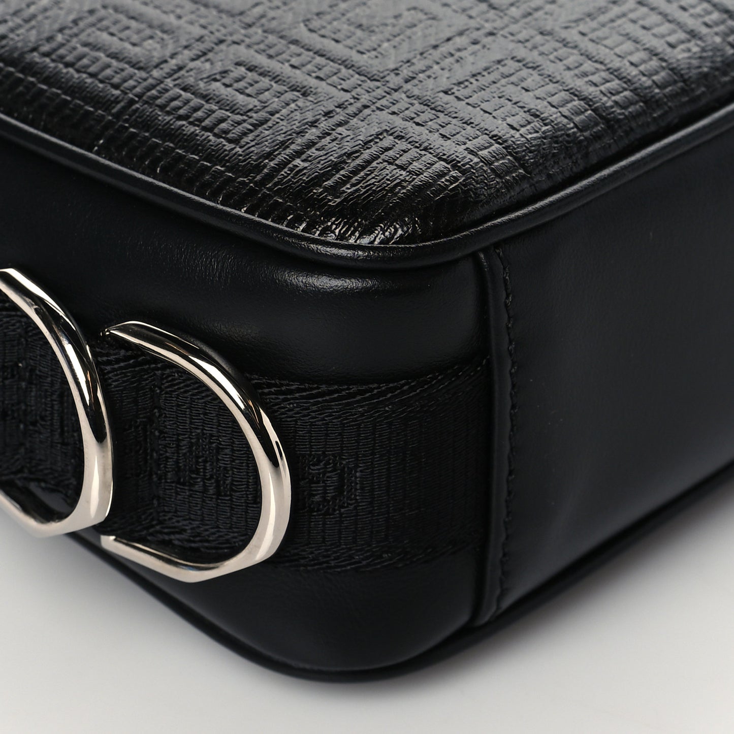 Coated Canvas Logo Embossed G Essentials Camera Bag Black